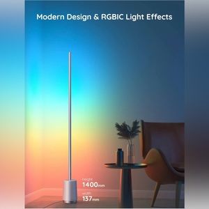 Govee Floor Lamp, RGBIC Lyra Color Changing Lamp, Modern LED Wi-Fi App Control